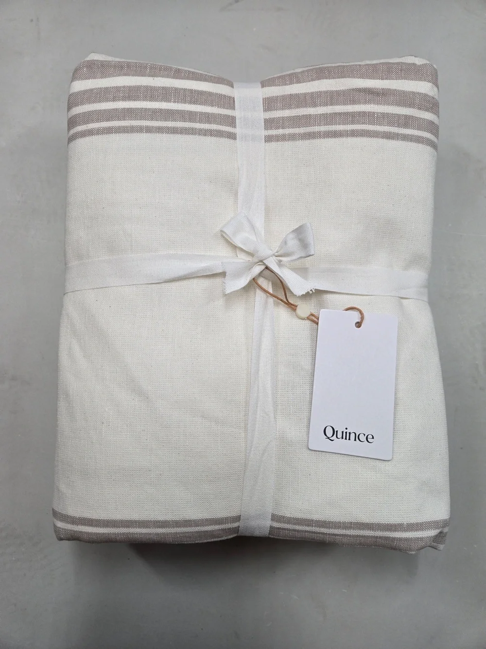 NWT QUINCE Set Of 2 48x84 Coastal Stripe Linen Cotton Curtains 9323